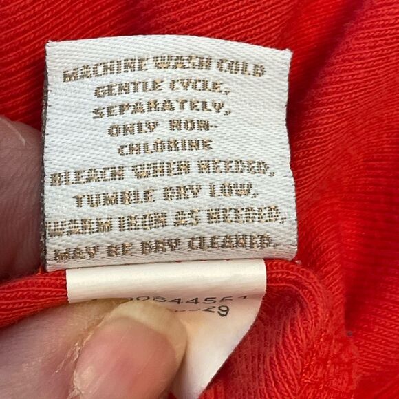 Chico's True Color Tee Red V-Neck Short Sleeve Basic Cotton Top 2 L - Picture 5 of 5